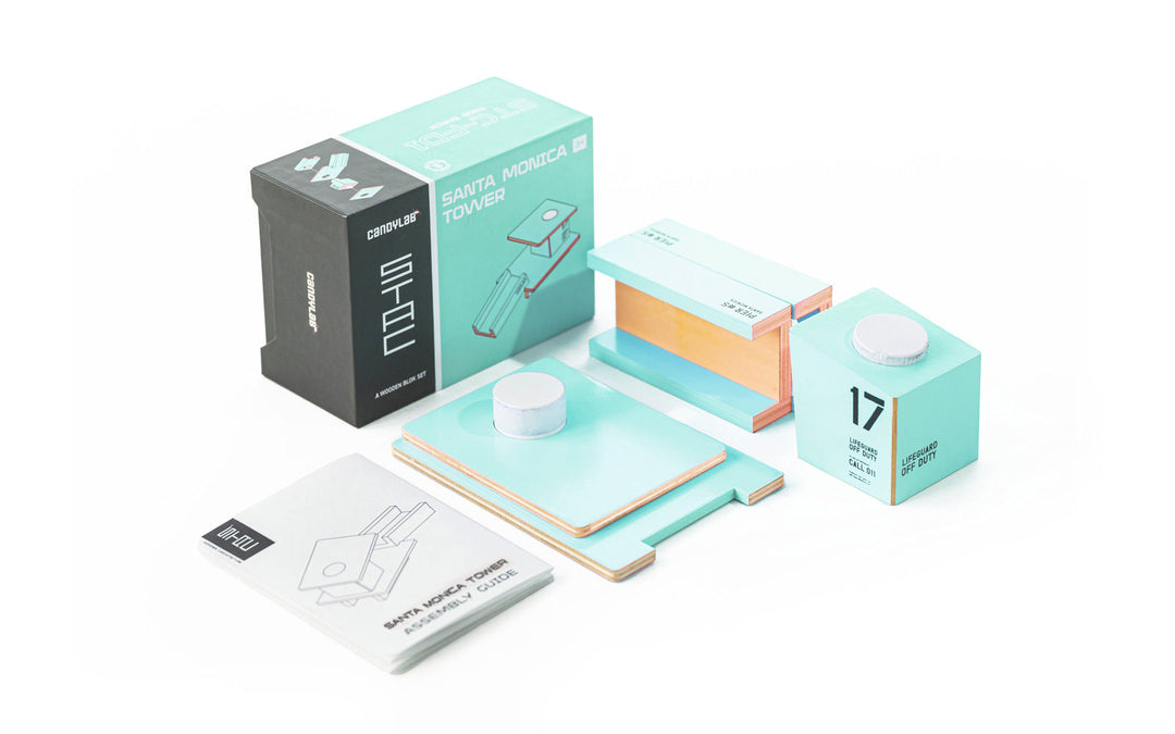 Wooden toy car accessory featuring Plantoys Teal Santa Monica in teal finish.