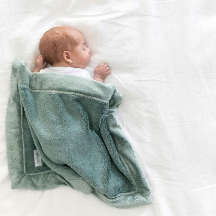 Eucalyptus Saranoni Lush Mini Blanket layers comfort with rich plush texture that families love for Baby blankets.