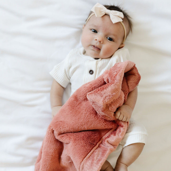 Clay Saranoni Lush Mini Blanket layers velvety texture and warmth that parents love in Baby blankets collections.