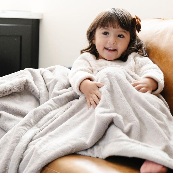 Feather Saranoni Lush Toddler Blanket offers elevated plush texture parents love in soft baby blankets.