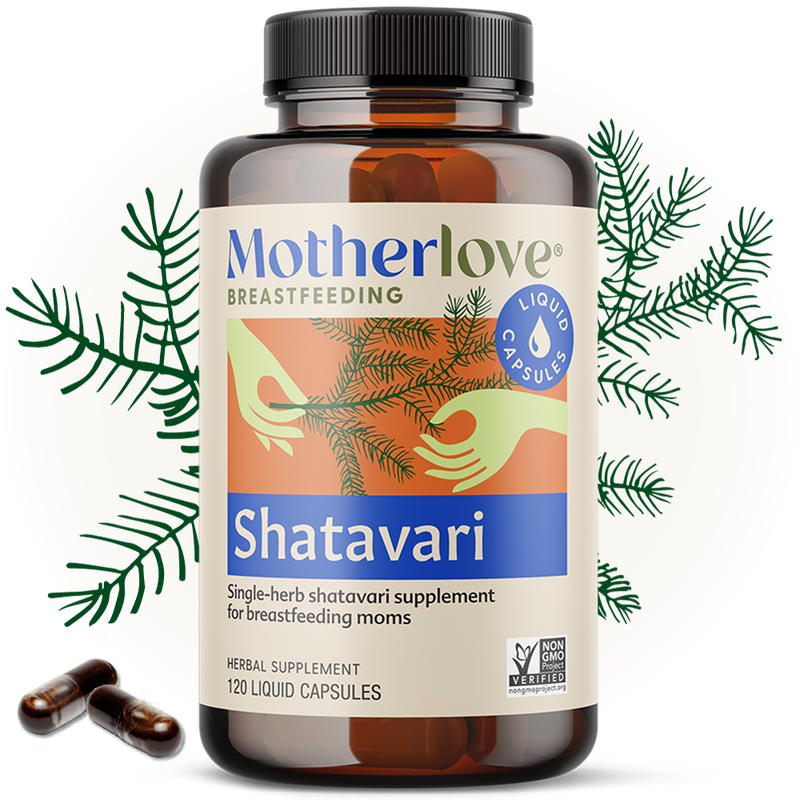 Support breastfeeding naturally with Motherlove Shatavari - Liquid Capsules, boost milk supply supplements