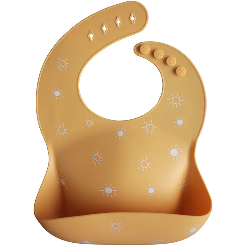 Mushie Silicone Bib for Kids, Adjustable Silicone Bib for Comfort and Mess Protection