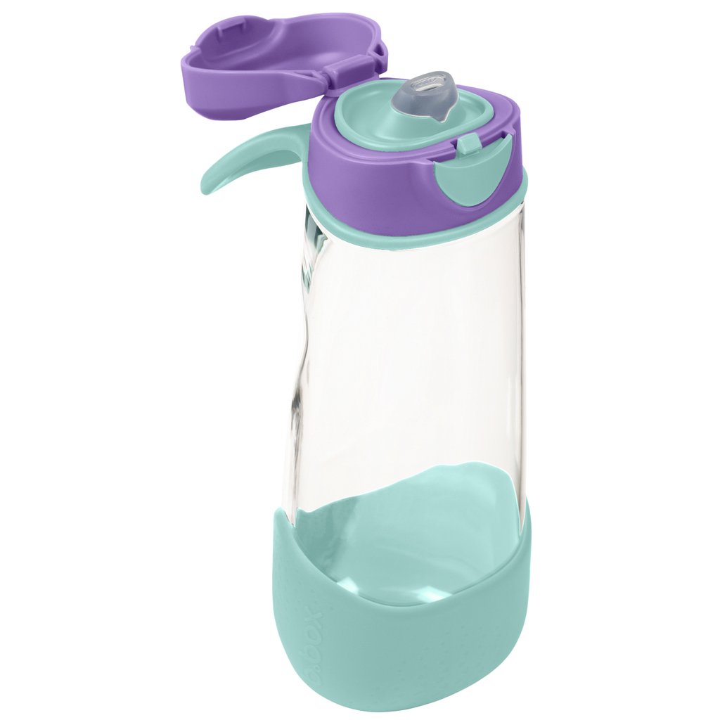 sports spout flip lid watter bottle by b.box in lilac pop