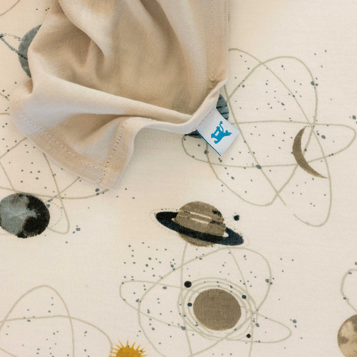 Vibrant Little Unicorn Planets crib sheet, baby crib sheets designed to create a playful bedtime environment.