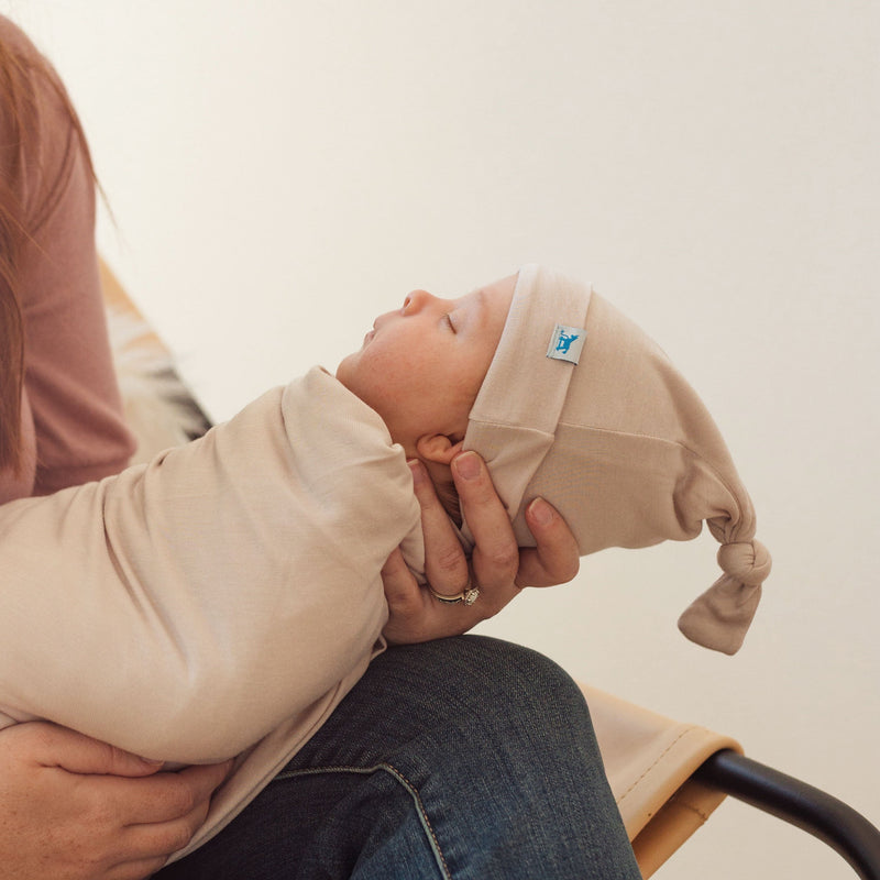Little Unicorn Stretch Knit Hat in Soft Blush, part of the swaddle set, swaddle cloth muslin perfect for newborns