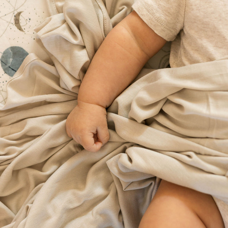 Little Unicorn Stretch Knit Swaddle Blanket 2 Pack - Grey Cross, baby blankets for comfortable swaddling