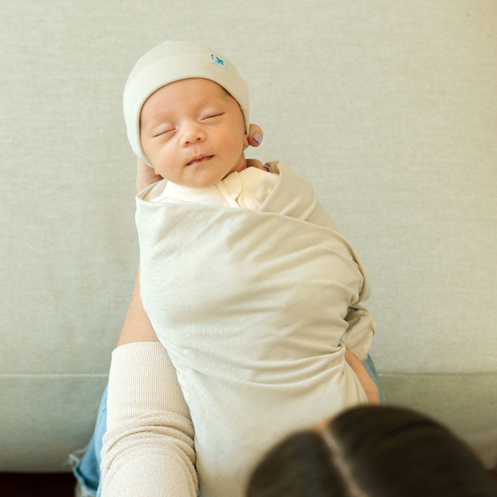 Soft and breathable muslin for swaddling, Little Unicorn Stretch Knit Pebble Swaddle Blanket.