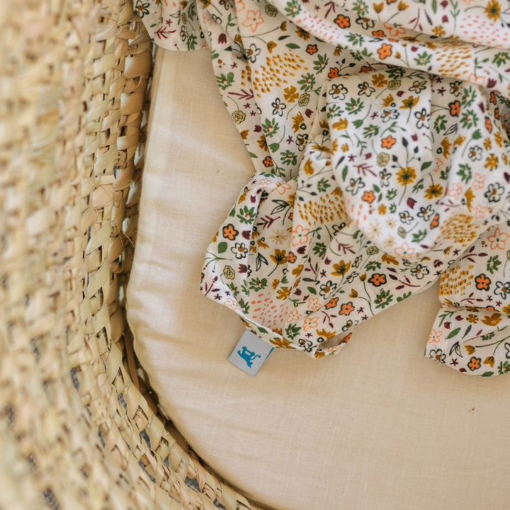 Pressed Petals muslin baby blankets from Little Unicorn, cozy Stretch Knit Swaddle Blanket for infants.