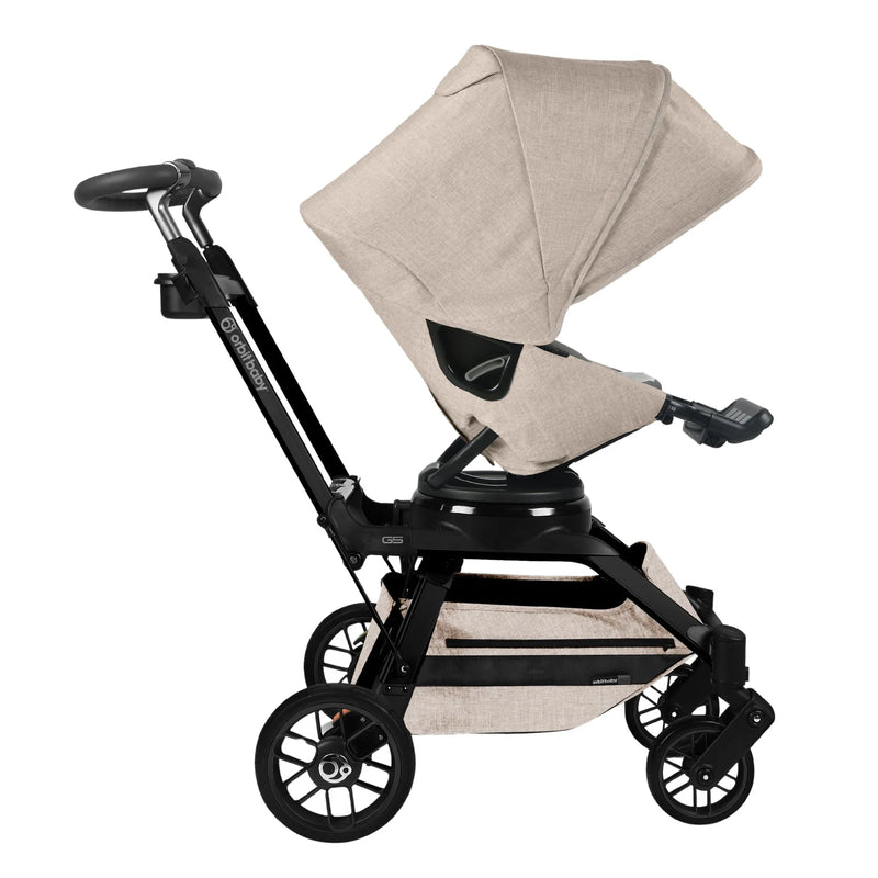 Designed for everyday adventures, the Orbit Baby Stroll & Ride Travel System in Melange Flax/Black is the perfect stroller for toddler strolls.