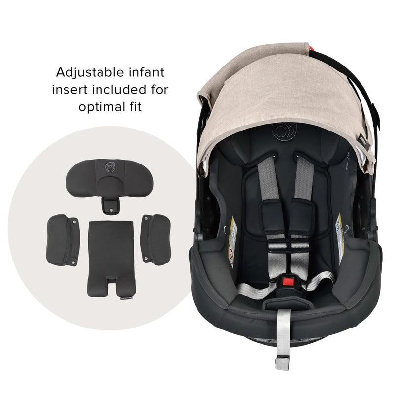 Designed for effortless mobility, the Orbit Baby Stroll & Ride Travel System in Melange Flax/Titanium is a top stroller for toddler.