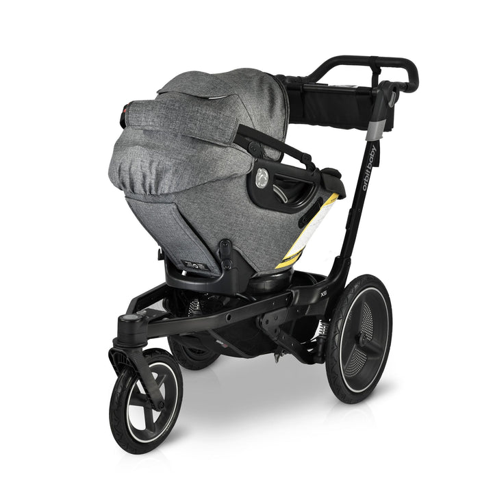 Effortless style meets function with the Orbit Baby Jog, Sleep, & Ride Travel System in Melange Grey, a top stroller car seat combo.