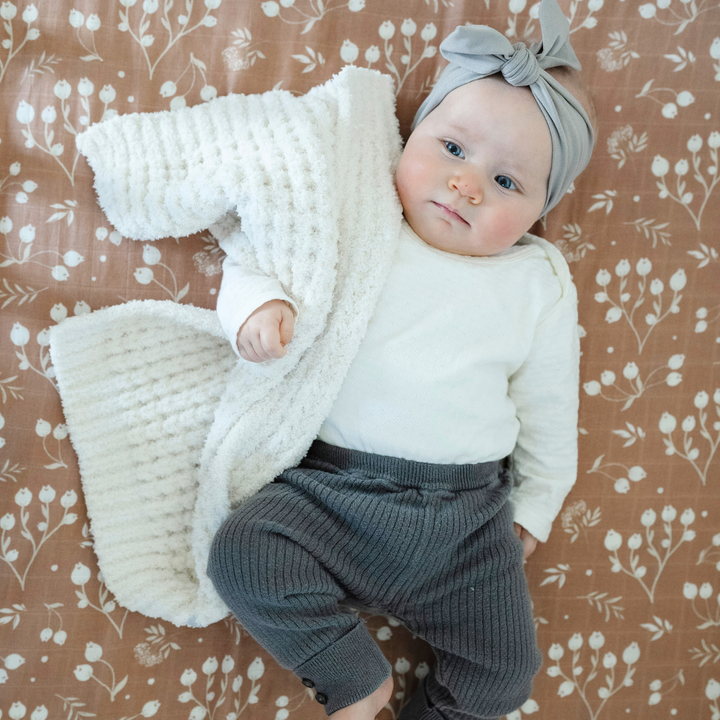Ultra fresh soft structure in the Swan Saranoni Waffle Knit Mini Blanket delivers modern texture used as Soft baby blankets.