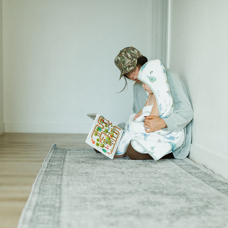 Cute baby hooded towel from Little Unicorn, Toddler Hooded Towel - Whales, perfect for keeping toddlers warm after bath