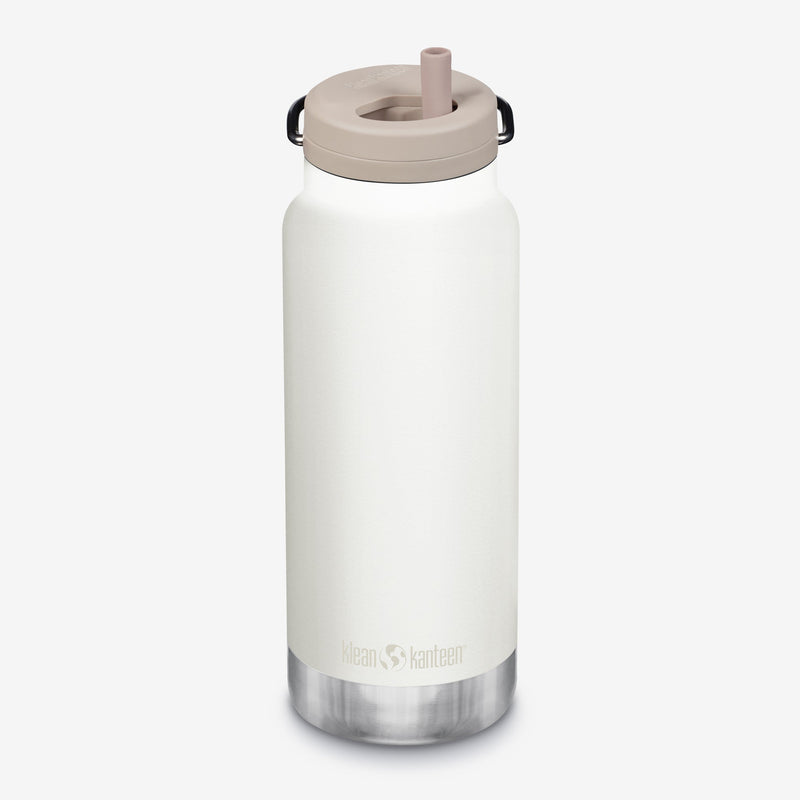 Bright Klean Kanteen 32oz TKWide with Twist Cap in Tofu, highlighting non toxic and climate controlled construction
