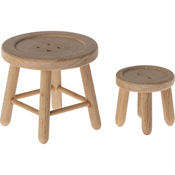 Maileg Dollhouse Mouse Stool and Table