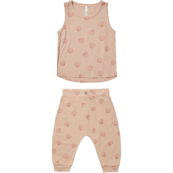 toddler summer outfit tank and pants for babies pink