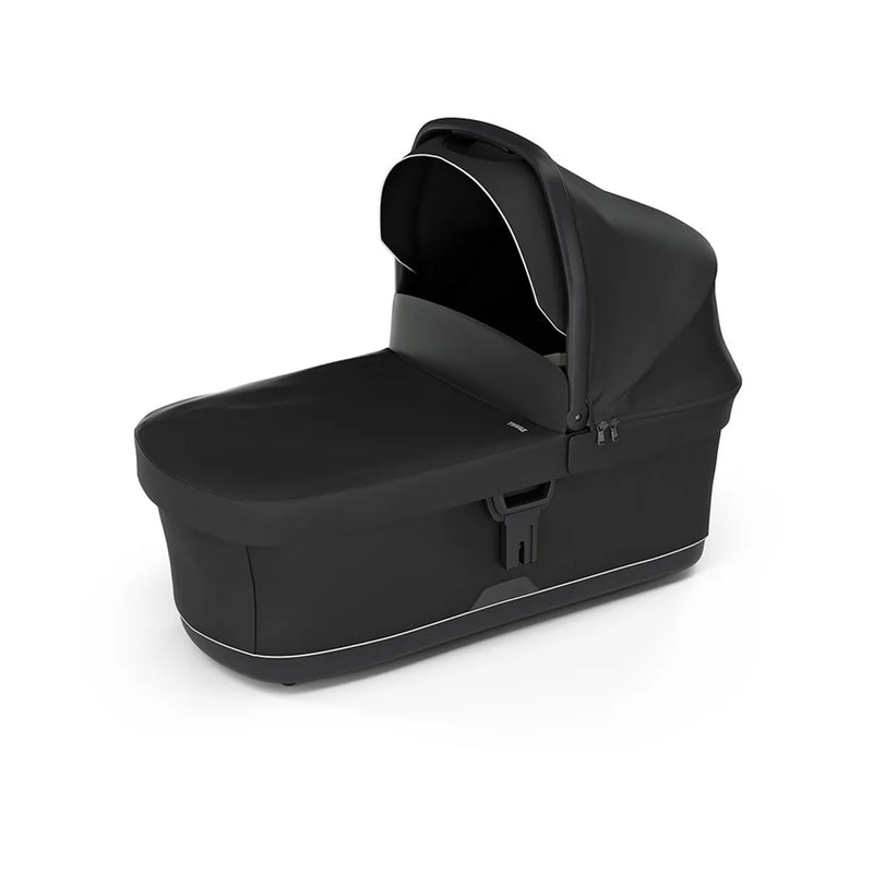 Thule Black Spring bassinet, a stylish choice for single Thule stroller setups.