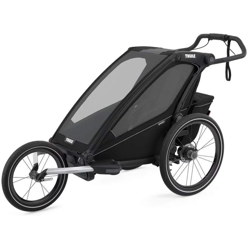 Thule Chariot Sport 1 jogging stroller in black, perfect for active parents.