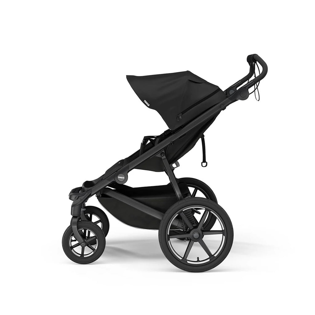 Black Thule Urban Glide 3 stroller, designed for joggers and active families.