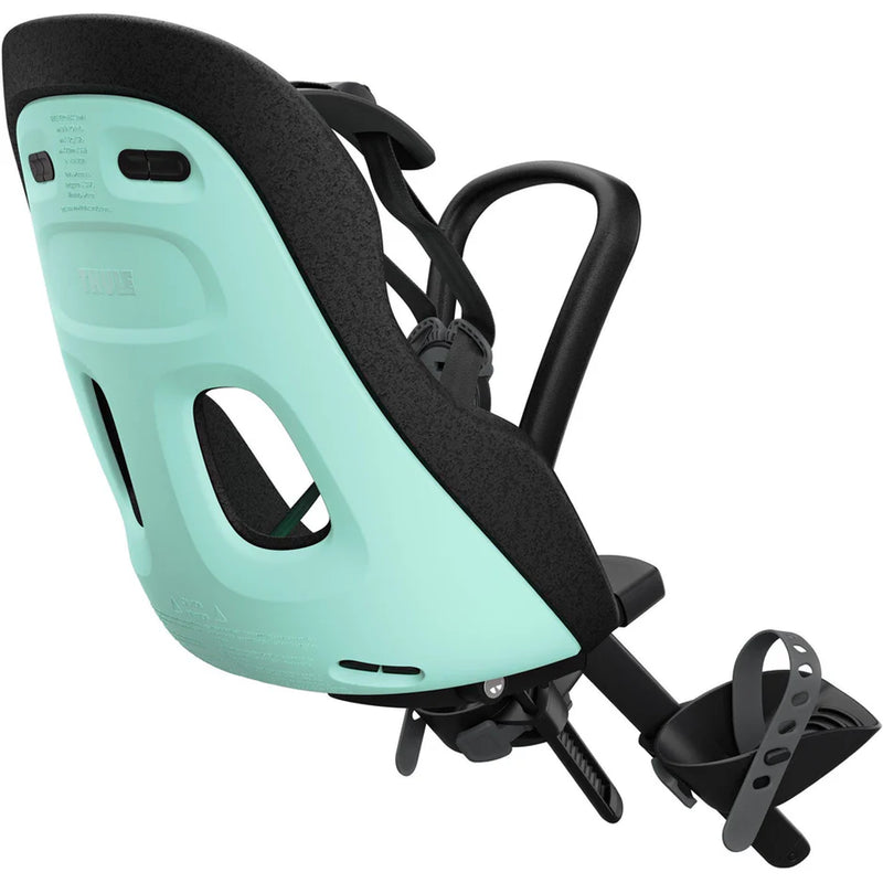 Deep Teal Thule Yepp Nexxt2 Mini, a stylish and secure bike seat for young riders.