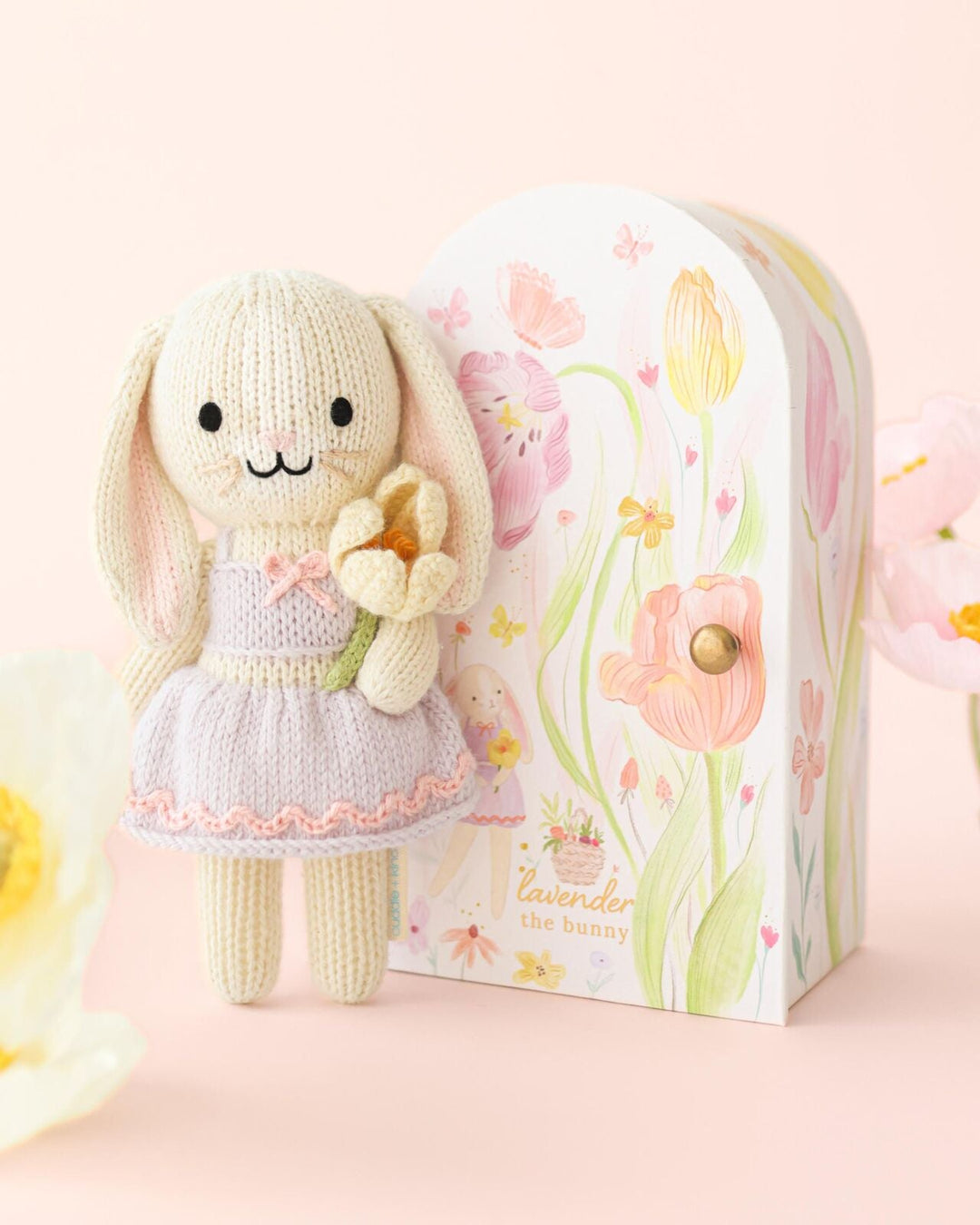 Tiny Lavender the Bunny stuffed animal by Cuddle + Kind, handmade in Peru