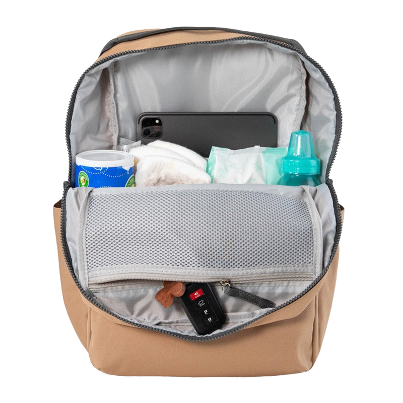 Little Unicorn Red Rovr Roo Backpack - Toffee top view, durable and compact little kid backpacks made for daily use.