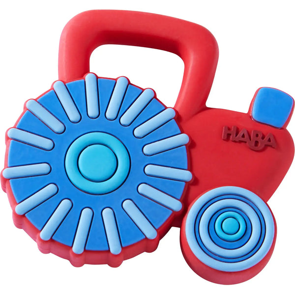 HABA silicone teething toy tractor