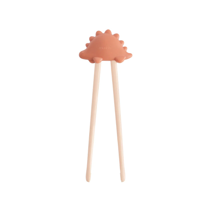 Mushie Training Chopsticks in Rose - food-grade ABS plastic toddler chopsticks for self-feeding ages 2 plus