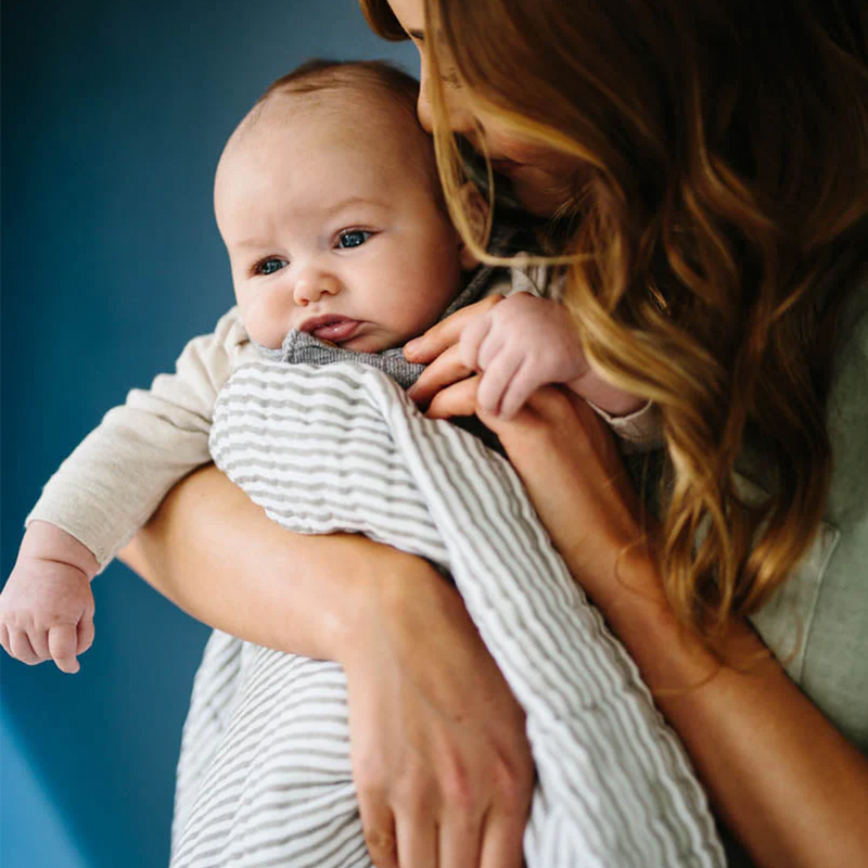 Swaddle cloth muslin by Little Unicorn in Watercolor Roses, breathable for infants.
