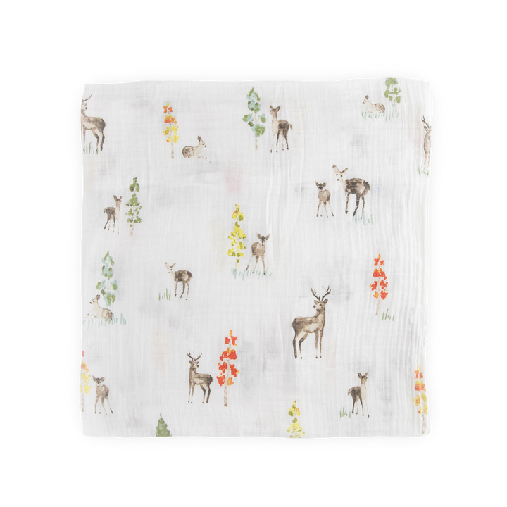 Little Unicorn Cotton Muslin Swaddle Blanket 3 Pack - Oh Deer 2, breathable muslin swaddle blankets