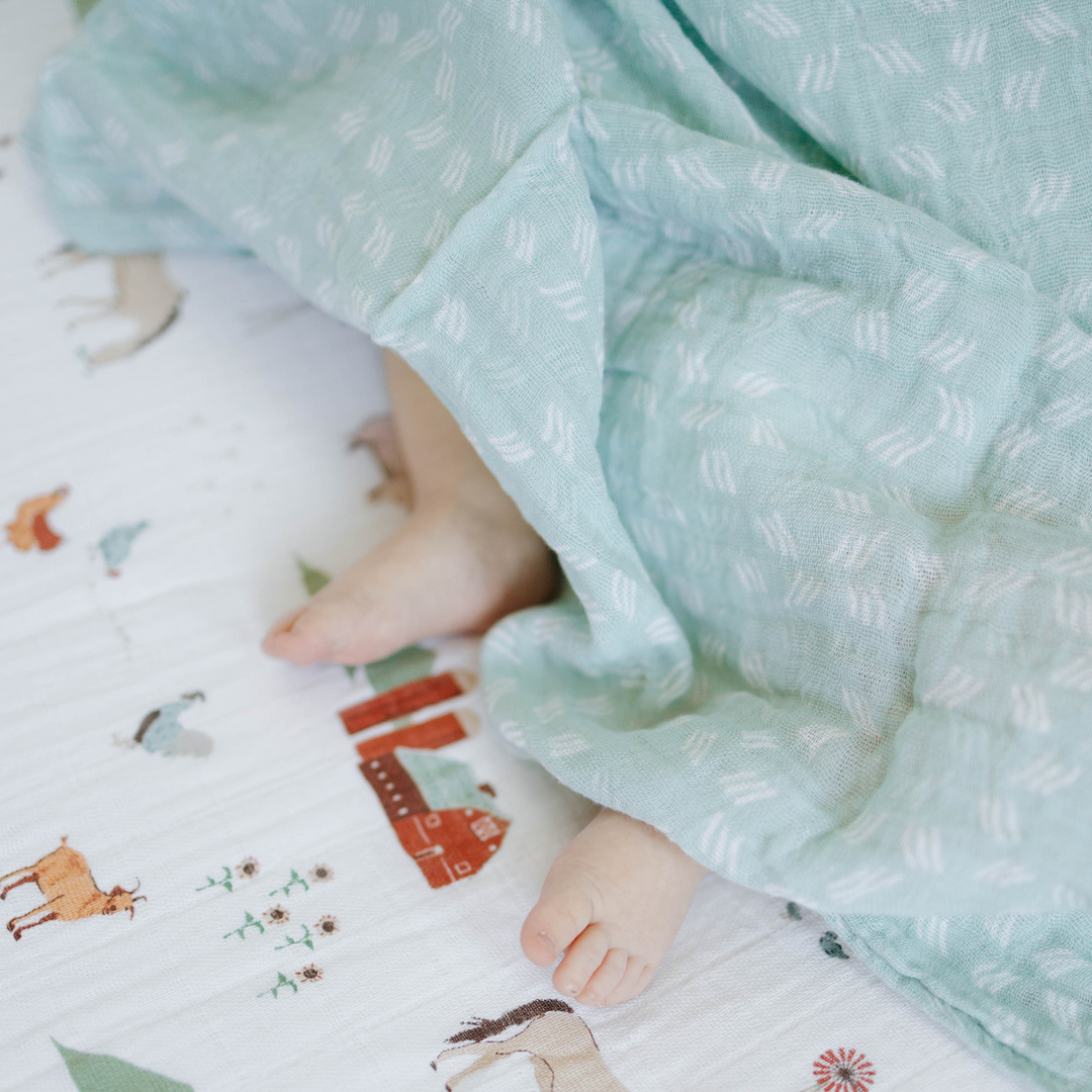 Little Unicorn Farmyard Cotton Muslin Swaddle Blanket 3 Pack, baby blankets for snuggly comfort