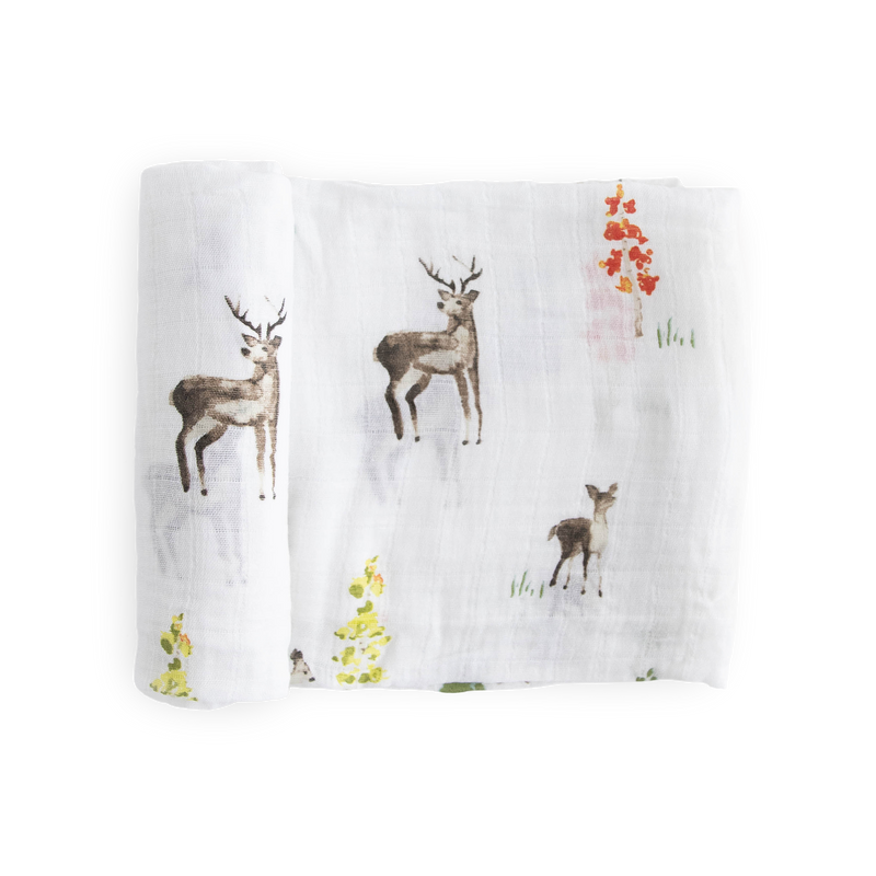 Little Unicorn Cotton Muslin Swaddle Blanket – Oh Deer!, soft muslin swaddle for newborns.