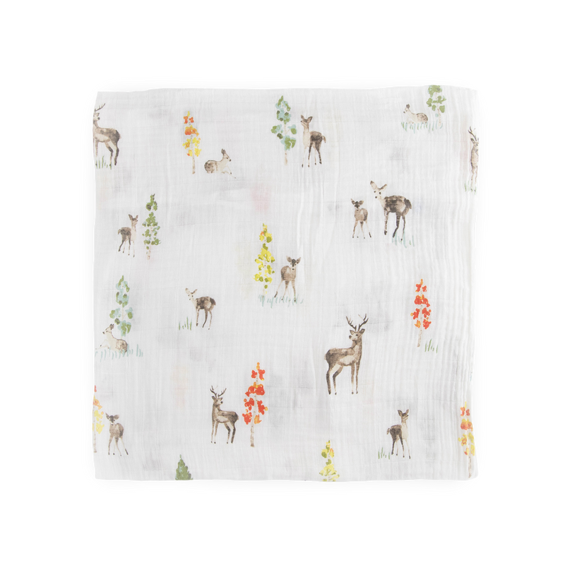 Cozy Cotton Muslin Swaddle Blanket – Oh Deer! from Little Unicorn, perfect as a swaddling muslin blanket.