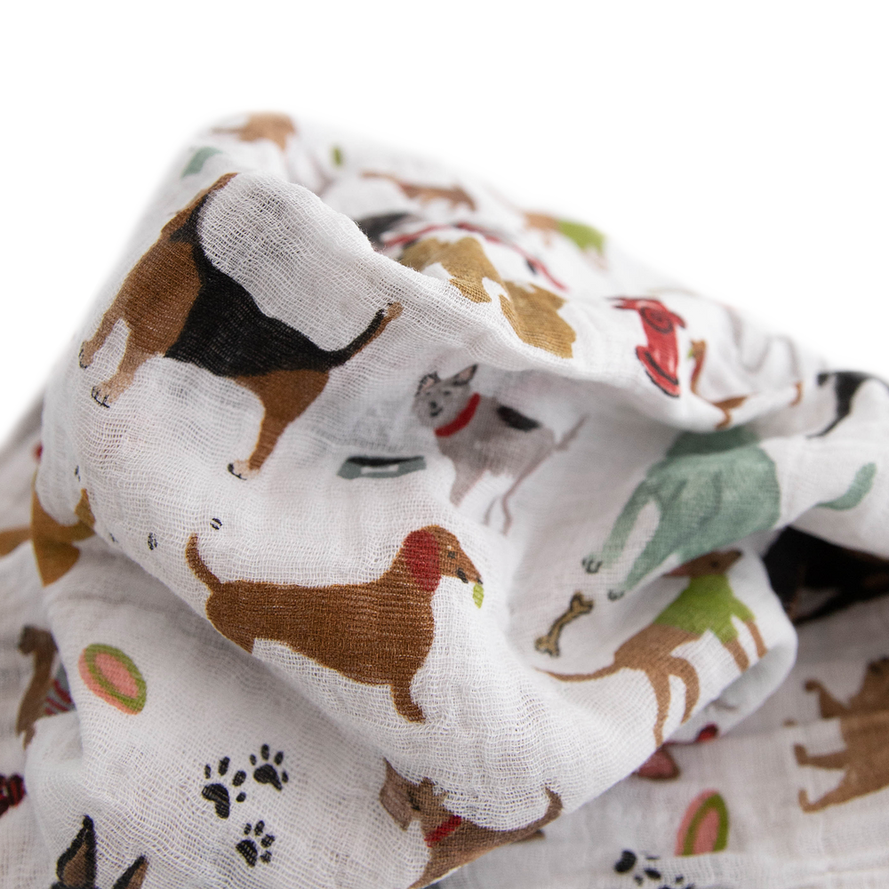 Cozy Little Unicorn Cotton Muslin Swaddle Blanket - Woof, infant muslin blankets for snuggly naps