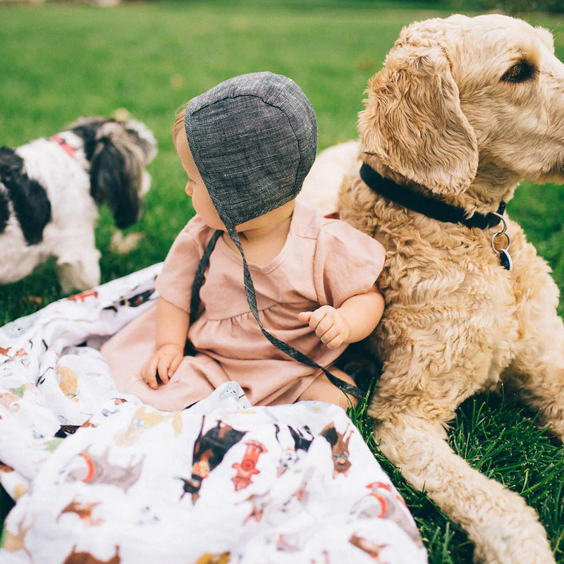 Little Unicorn Cotton Muslin Swaddle Blanket - Woof, muslin baby blankets for gentle comfort