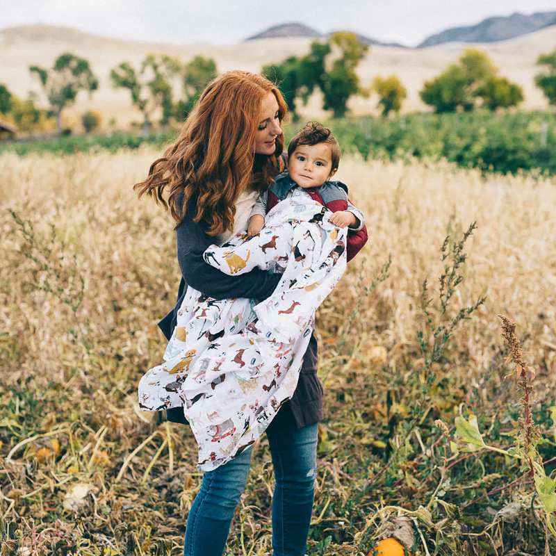 Gentle and soft Little Unicorn Woof Muslin Swaddle Blanket, muslin swaddle for everyday use