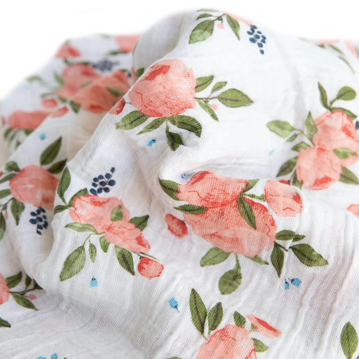 Cozy Little Unicorn Watercolor Roses Muslin Swaddle Blanket, perfect muslin blanket for infants