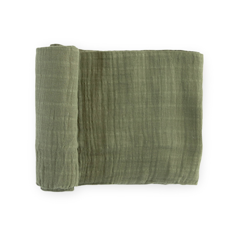 Soft Little Unicorn Cotton Muslin Swaddle Blanket - Fern, perfect for newborn swaddling.