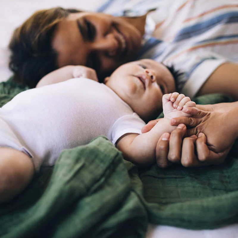 Little Unicorn swaddling muslin blanket - Fern, soft and breathable for infants.