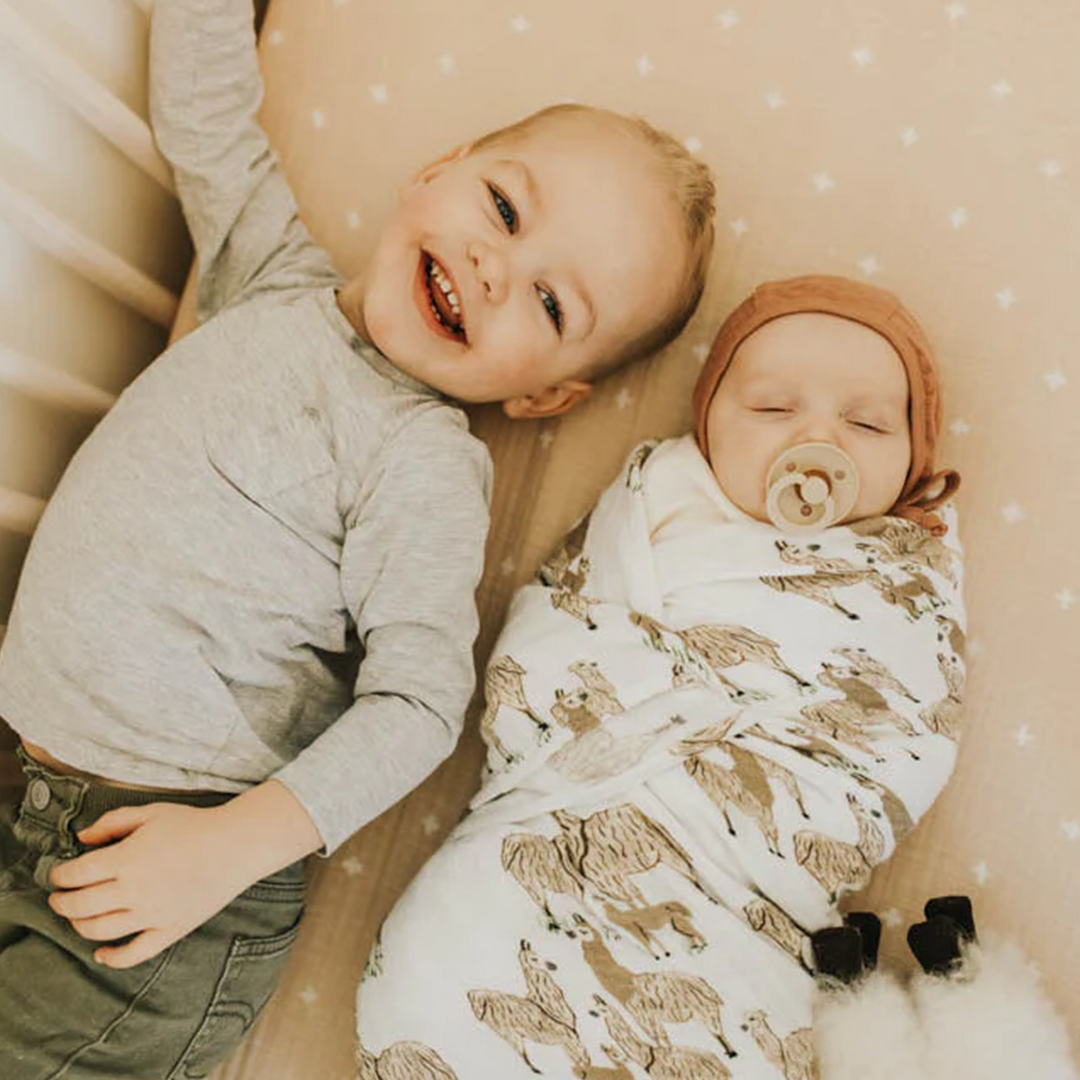 Little Unicorn infant muslin blankets in Llama Llama print, soft and gentle baby swaddle.