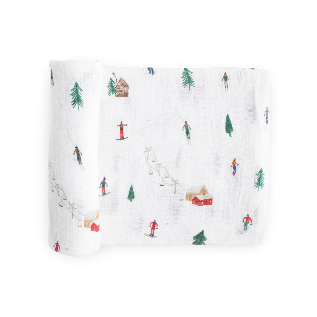 Little Unicorn Cotton Muslin Swaddle Blanket - Powder Party, soft muslin swaddle for babies.