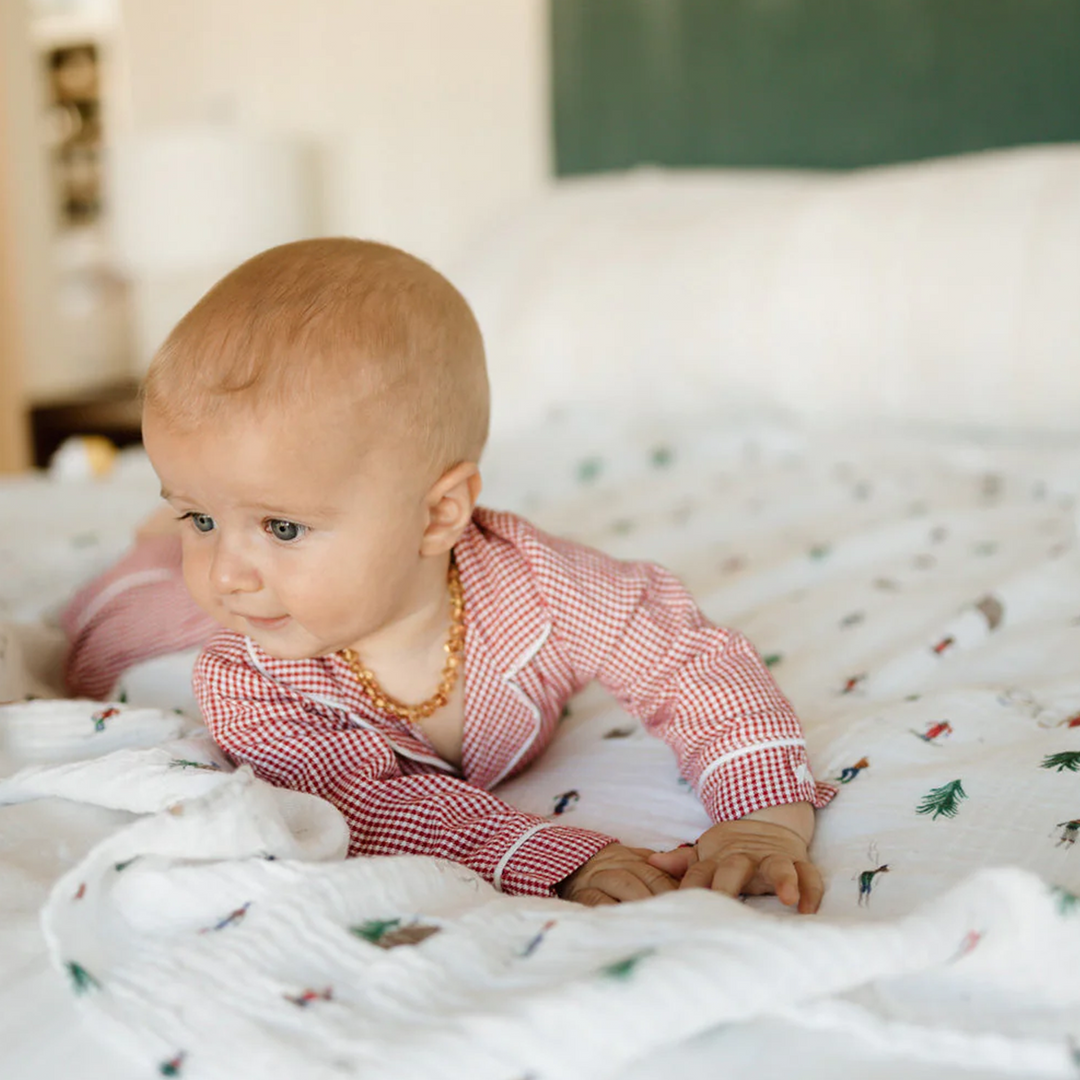 Muslin for swaddling by Little Unicorn, Powder Party pattern, perfect muslin swaddle blankets.