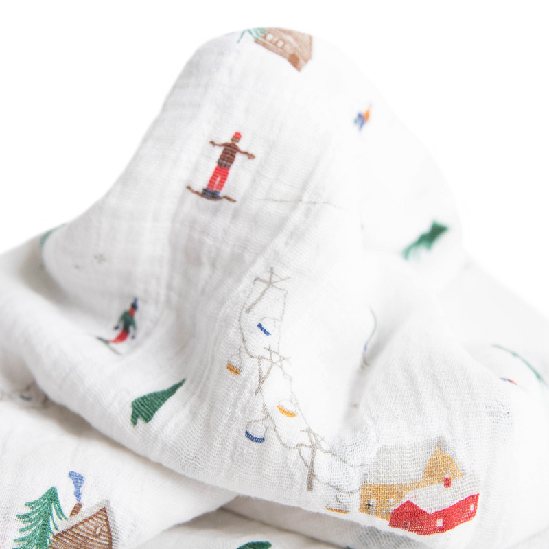 Cozy Little Unicorn Powder Party muslin blankets, perfect for gentle infant swaddling.