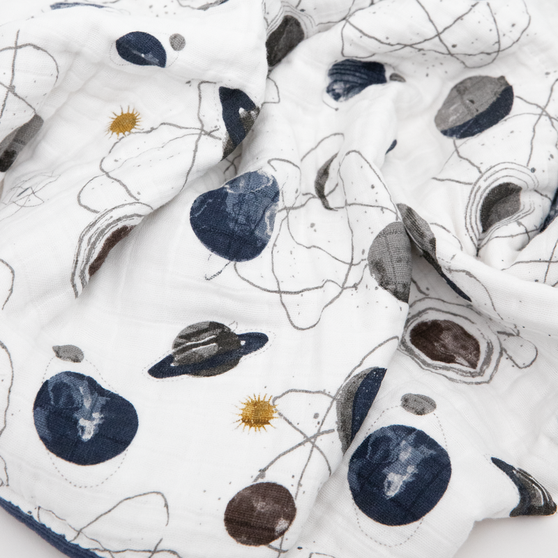 Beautifully crafted Little Unicorn Original Cotton Muslin Quilt - Planetary, designed for comfort and style in a breathable muslin quilt.