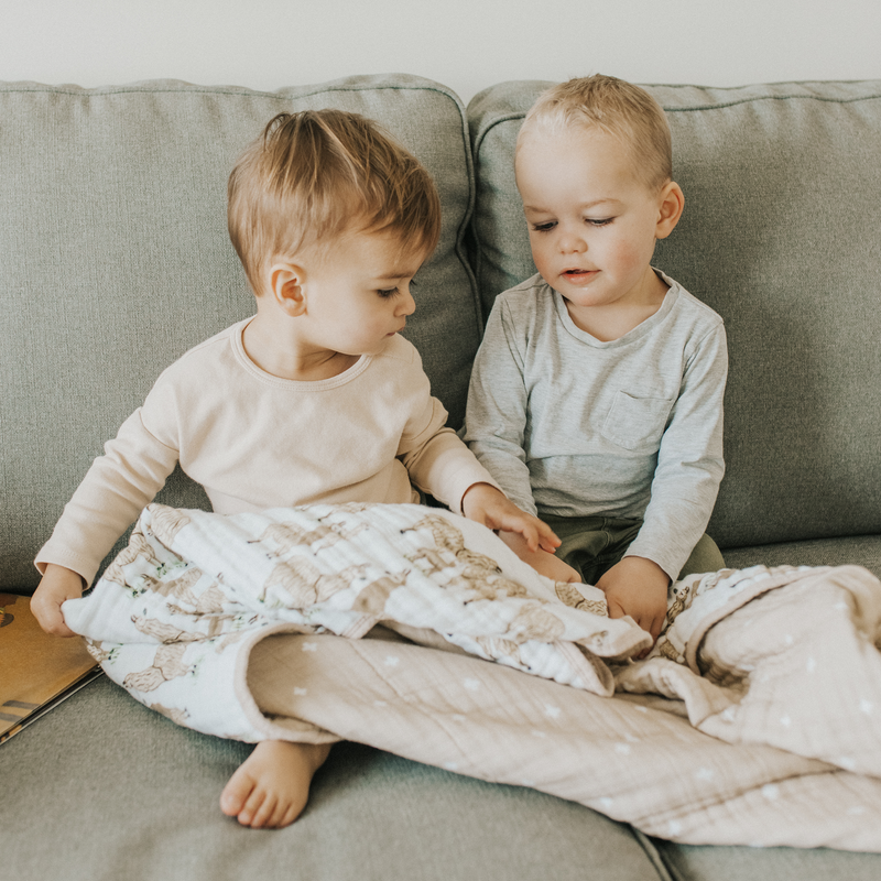 Soft infant muslin blankets by Little Unicorn, Original Cotton Muslin Quilt - Llama Llama, charming baby quilt for daily use