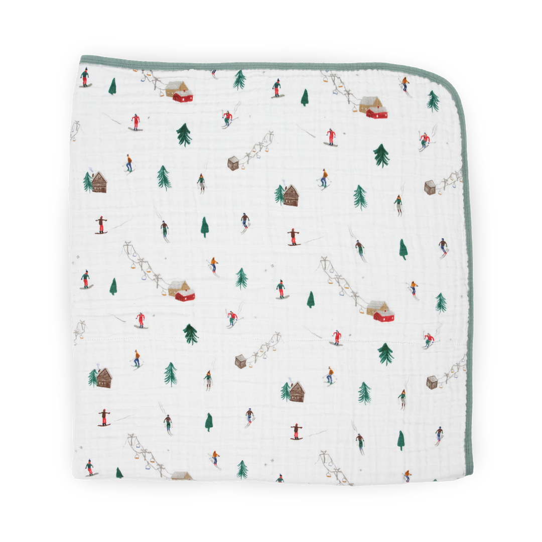 Beautifully textured Little Unicorn Original Cotton Muslin Quilt - Powder Party, crafted from premium cotton for a soft muslin baby blanket feel.