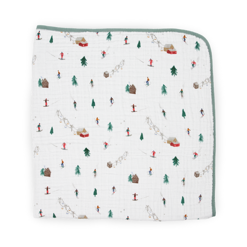 Beautifully textured Little Unicorn Original Cotton Muslin Quilt - Powder Party, crafted from premium cotton for a soft muslin baby blanket feel.