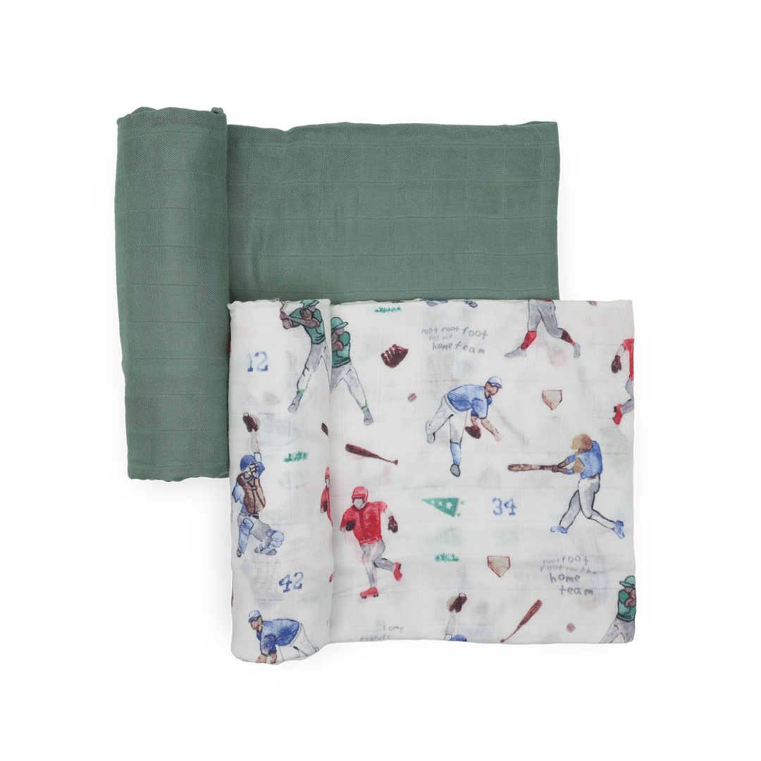 Deluxe Muslin Swaddle Blanket 2 Pack - Home Run 2