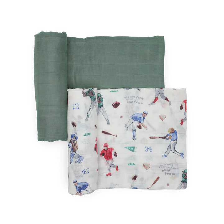 Deluxe Muslin Swaddle Blanket 2 Pack - Home Run 2