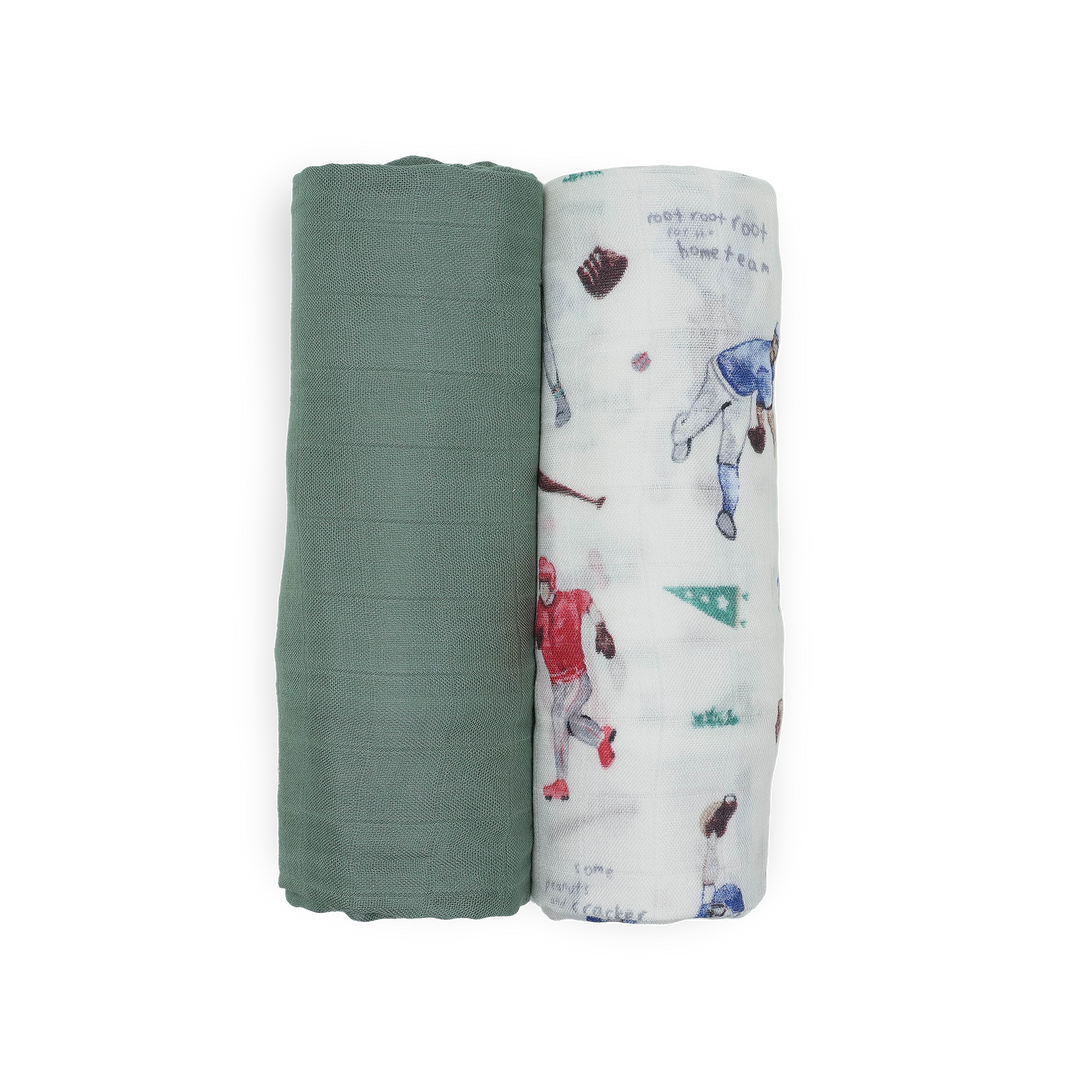 Deluxe Muslin Swaddle Blanket 2 Pack - Home Run 2